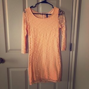H&M lacey peach dress
